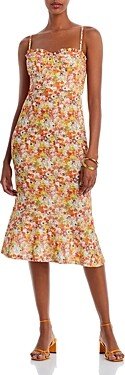 Ditsy Floral Print Trumpet Midi Dress - 100% Exclusive