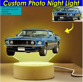 Muscle Car Hot Rod Drag Racing Personalized Printed Night Light, Gift For Guys, Custom Cars, Funny Car, Vintage Classic | Mc-Nig2