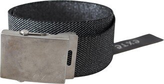 Black Silver Metal Brushed Buckle Waist Women's Belt