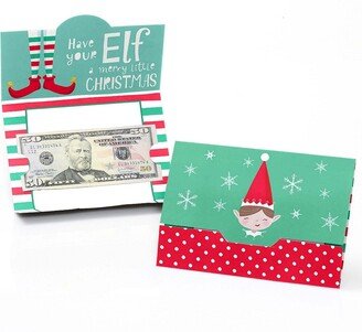 Big Dot Of Happiness Elf Squad - Kids Christmas and Birthday Party Money and Gift Card Holders - 8 Ct