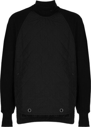 Mock-Neck Quilted Sweatshirt