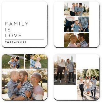 Coasters: Family Is Love Coaster, White