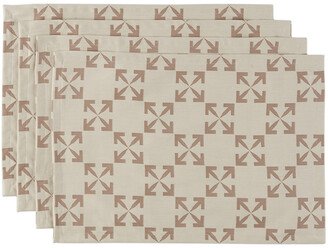 Beige Arrow Pattern Table Mat Set