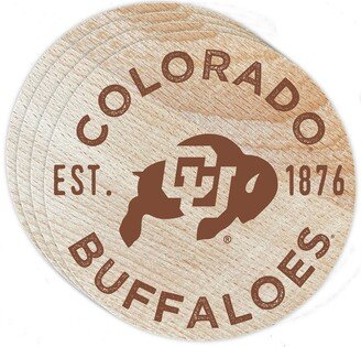 Colorado Buffaloes Wood Coaster Engraved 4-Pack