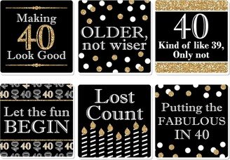 Big Dot Of Happiness Adult 40th Birthday - Funny Party Decorations - Drink Coasters - Set of 6