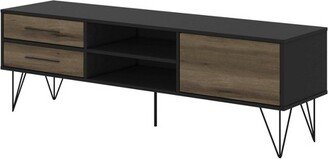 Wood and Metal 4 Drawer TV Stand for TVs up to 60 Brown/Black