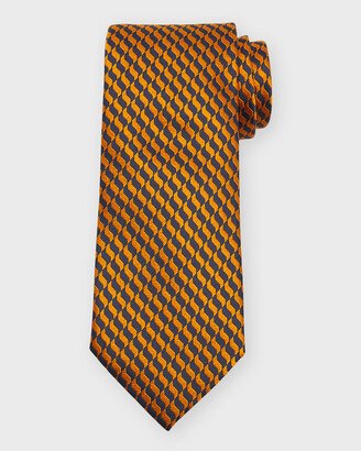 Men's Bicolor Jacquard Silk Tie-AA