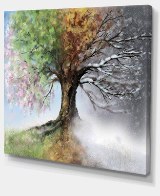 Designart Tree With Four Seasons Tree Painting Canvas Art Print - 20