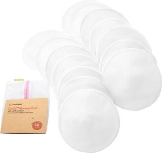 KeaBabies Maternity 14pk Organic Nursing Pads Lite, Washable Breast Pads + Wash Bag, Reusable Nipple Pads