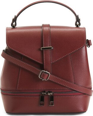 Leather Convertible Backpack With Bottom Zipper for Women-AB