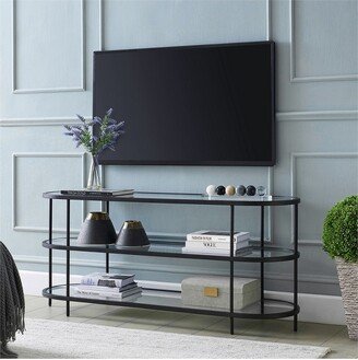 Henn& Hart Black Bronze Oval TV Stand - Henn&Hart