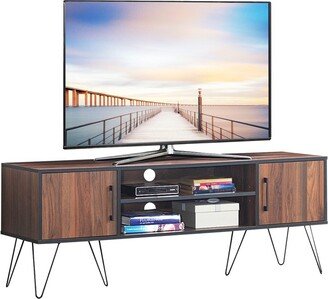 TV Stand Media Center Storage Cabinet & Shelf Hold up to 60''TV W/ Metal leg