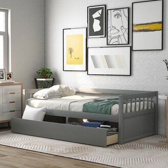 Gerojo Twin Size Daybed with Inseparable 2 Drawers and Smooth Surface, Grey