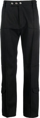 Panelled Slim-Fit Cotton Trousers