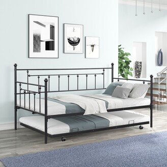 Kuurfuurdo Sturdy Metal Daybed with Trundle