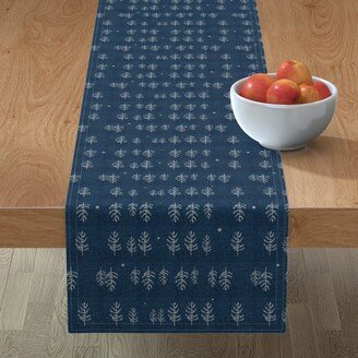 Table Runners: Arctic Night Forest - Navy Table Runner, 72X16, Blue