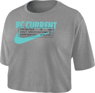 Kansas City Current Women's Dri-FIT Soccer Cropped T-Shirt in Grey