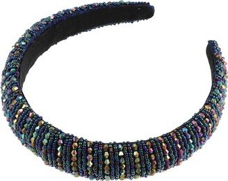 Unique Bargains Crystal Headband Rhinestone Hairband for Women Multicolor 1.2 Inch Wide 1Pc