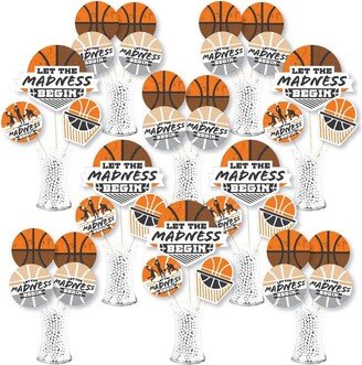 Big Dot of Happiness Basketball - Let the Madness Begin - College Basketball Party Centerpiece Sticks - Showstopper Table Toppers - 35 Pieces