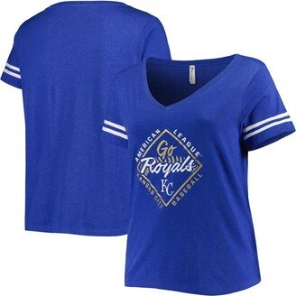 Women's Soft As A Grape Royal Kansas City Royals Plus Size V-Neck Jersey T-shirt