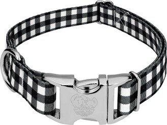 Country Brook Petz Premium Black & White Buffalo Plaid Dog Collar (1 Inch, Extra Large)