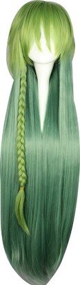 Unique Bargains Wigs Wigs for Women 39 Green Gradient with Wig Cap