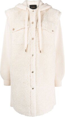 Gelly faux-fur knit coat