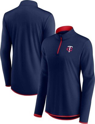 Women's Branded Navy Minnesota Twins Corner Quarter-Zip Top