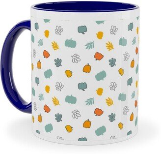 Mugs: Autumn Harvest Vegetables - Light Ceramic Mug, Blue, 11Oz, Multicolor