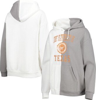 Women's Gameday Couture Gray, White Texas Longhorns Split Pullover Hoodie