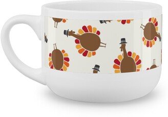 Mugs: Turkey Toss - Cream Latte Mug, White, 25Oz, Brown