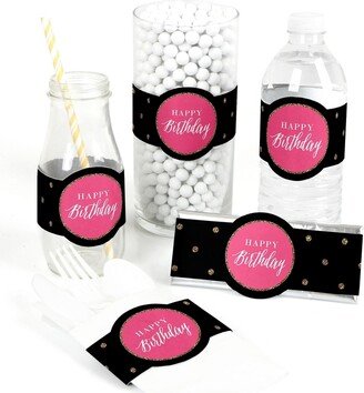 Big Dot Of Happiness Chic Happy Birthday , Black & Gold - Diy Wrapper Favors & Decor - 15 Ct