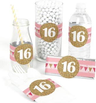 Big Dot Of Happiness Sweet 16 - Party Supplies Birthday Diy Wrapper Favors & Decorations - Set of 15