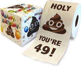 Printed Tp Holy Poop You're 49 Toilet Paper Gag Gift - Happy 49Th Birthday Funny For Best Prank, Bday 500 Sheets