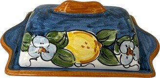 Butter Dish With Lid | Ceramic Double Made in Italy Lemon Pottery Amalfi Coast Ceramics-AB