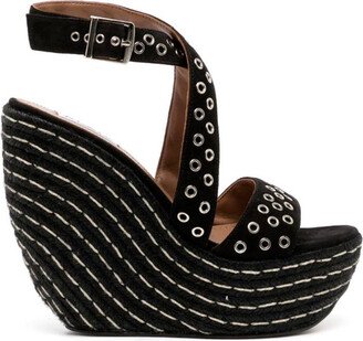 Eyelet Wedge Espadrilles