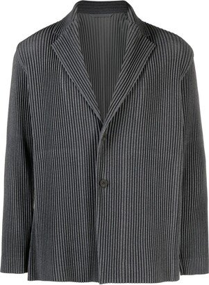 Single-Breasted Plissé Blazer