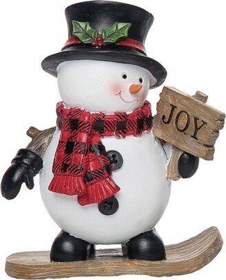 Resin 6 in. Multicolored Christmas Skiing Snow Cuties Figurine