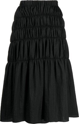 Freya ruched ripstop midi skirt