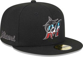 Men's Black Miami Marlins Script Fill 59FIFTY Fitted Hat