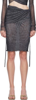 Jade Cropper Gray Wrap Midi Skirt