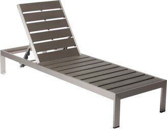 Versatile and Trendy Modern Anodized Aluminum Wheeled Lounger, Gray