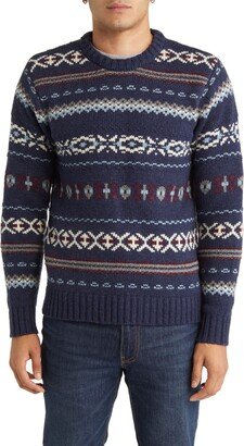 Fair Isle Crewneck Wool Blend Sweater