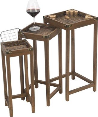 Tripar International, Inc. Vineyard Narrow Nesting Cork Display Tables, Set of 3