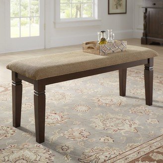 Lynn Espresso Finish Upholstered Dining Bench by Classic