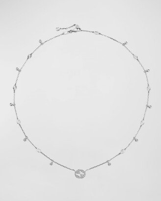 Diamond Interlocking G Charm Necklace