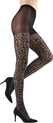 Leopard-Print Shimmer Sheer Tights