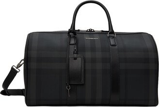 Black Faux-Leather Duffle Bag