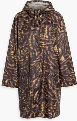 Printed shell hooded raincoat