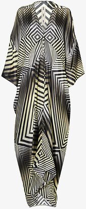 Womens Black Milk Degrade Tommy Kite Abstract-print Woven Gown